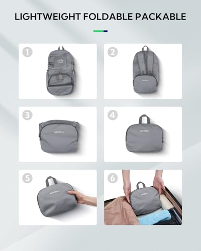 WATERFLY Small Lightweight Packable Hiking Backpack Foldable Travel Daypack - color: C-gray, size: 25L