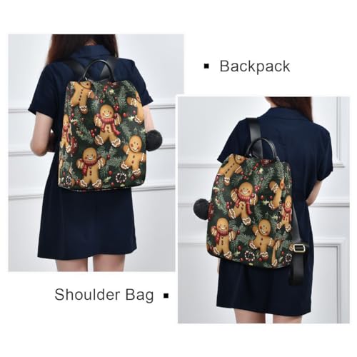 ALAZA Gingerbread Man Christmas Ball Pattern Trips Hiking Camping Rucksack Pack for Women - color: Multicolor 7