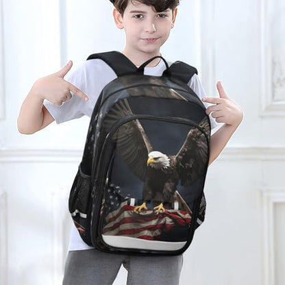 ALAZA Usa American Flag Bald Eagle Us Laptop Backpack Purse for Women Men Travel Bag Casual Daypack with Compartment & Multiple Pockets - color: Usa Flag