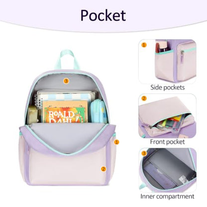 abshoo Toddler Backpack for Girls Preschool Backpacks School Bookbag for Kids 4-6(Pink and Purple) - color: Pink-purple