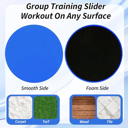 24 Pcs Core Sliders Bulk for Working Out, Abdominal Exercise Discs Dual Sided Workout Disc Fitness Sliders Exercise Gear for Gym, Home, Yoga, Pilates, Strengthen Abdomen (Blue)