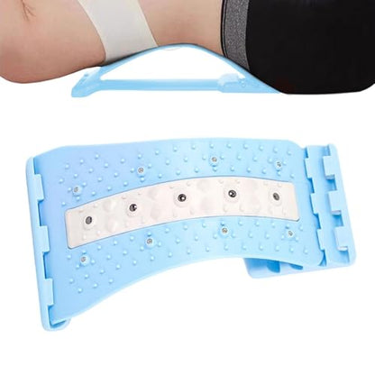 Back Stretcher Device,with Massage Points 4 Level Adjustable Curved Ergonomic | Back Cracker Board - for Home Gym Car Bedside Yoga Mat Sofa Office Chair - color: Blue