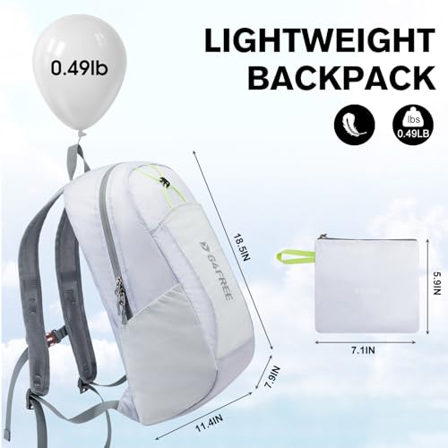 G4Free 24L Lightweight Packable Hiking Backpack Sport Travel Daypack Water Resistant for Women Men - color: White