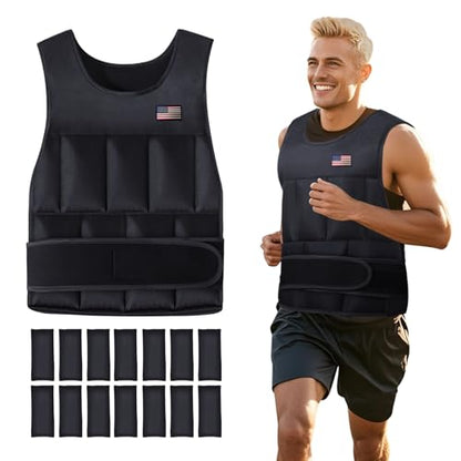 Wolliwa Adjustable Weighted Vest for Men Women,2-30 Lbs Adjustable Weighted Vest with Straps Womens Running Weight Vest for Walking Strength Training Fitness - size: Adjustable 2-12 Lbs