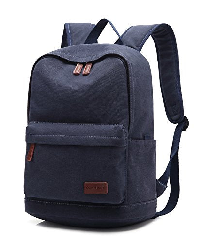 kayond Casual Style Lightweight canvas Laptop Bag/Durable Travel backpacks/Rucksack for Men&Women/Fashion Backpack Fits 15 inch Notebook (navy blue) - color: Navy Blue