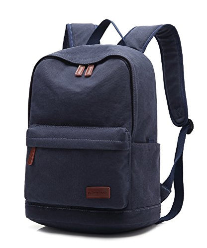 kayond Casual Style Lightweight canvas Laptop Bag/Durable Travel backpacks/Rucksack for Men&Women/Fashion Backpack Fits 15 inch Notebook (navy blue) - color: Navy Blue