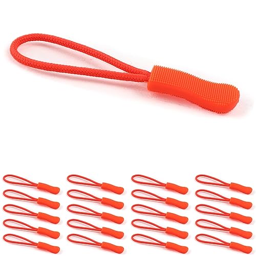 20PCS Zipper Pull - Zipper Pull Replacement, Fluorescent Zipper Pulls by Red Snail - color: 20PCS Fluorescent Orange
