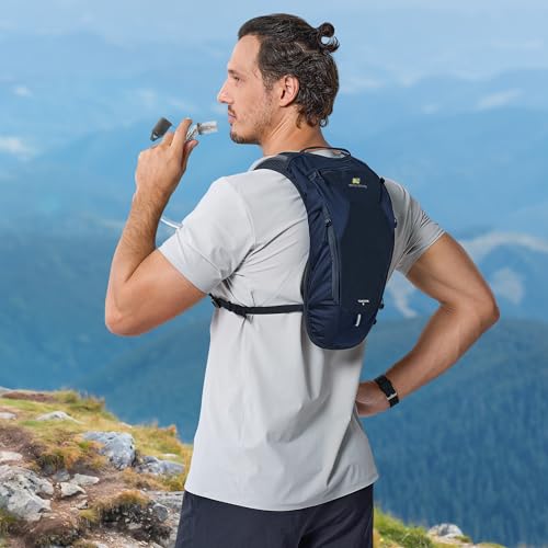 N NEVO RHINO Hydration Backpack,Water Backpack with 50 oz /1.5L Water Bladder, Bike Hydration Pack for Men Women, 6L Lightweight Hydration Hiking Backpack for Cycling Hiking - color: Navy Blue