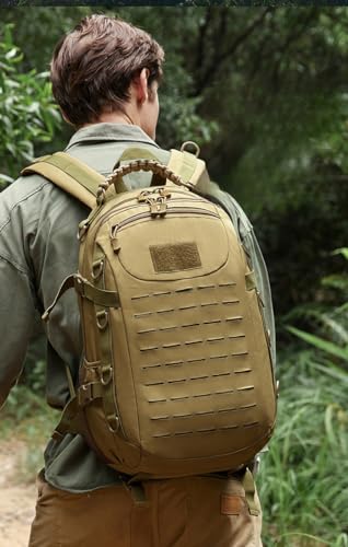 Heavy duty zipper military backpack Outdoor Tactical Backpack，Nylon canvas Knapsack，hiking camping travel Backpack， 3-day backpack，water resistantt (01#khaki) - color: 01#khaki