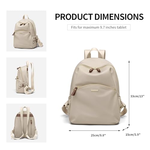GOLF SUPAGS Stylish Laptop Backpack Purse for Women Girls Casual Travel Daypack Mini Backpack Handbag Nylon Bookbag - color: Apricot