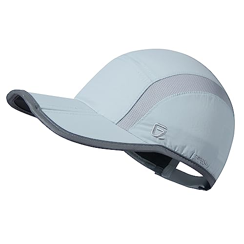 GADIEMKENSD Reflective Folding Outdoor Hat Unstructured Design UPF 50+ Sun Protection Sport Hats for Womens and Mens - color: Light Blue