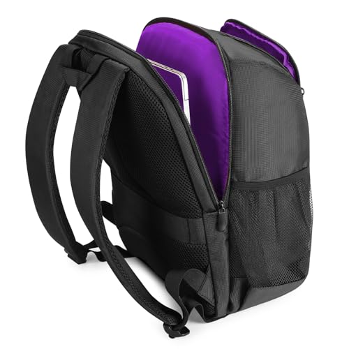 G-raphy Camera Backpack Camera Bags for Photographer Photography DSLR SLR Backpack with Laptop Compartment for DSLR Cameras, Lenses, Tripod and Accessories (Purple)