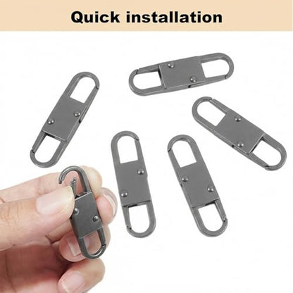 MILAKE 10 Pcs Premium Anti-Theft Zipper Lock, Small Clips for Bags, Backpacks, Purses, Luggage, Zipper Pull Replacement, Durable Multi-Color Set for Travelers, Hikers, and Daily Commuters (Gray) - color: gray