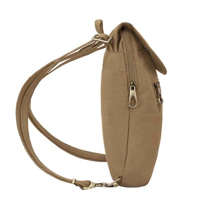Travelon Anti-Theft Signature Slim Backpack - color: Latte