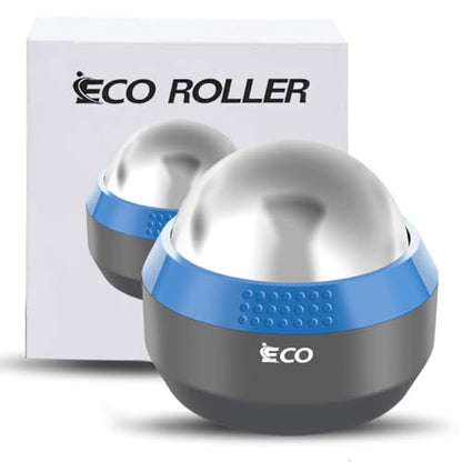 iECO Cold Massage Roller Ball - Ice Roller Ball for Muscles Deep Tissue, Cold & Heat Therapy, Plantar Fasciitis Roller - color: Gray+blue, size: 1 Count (Pack of 1)
