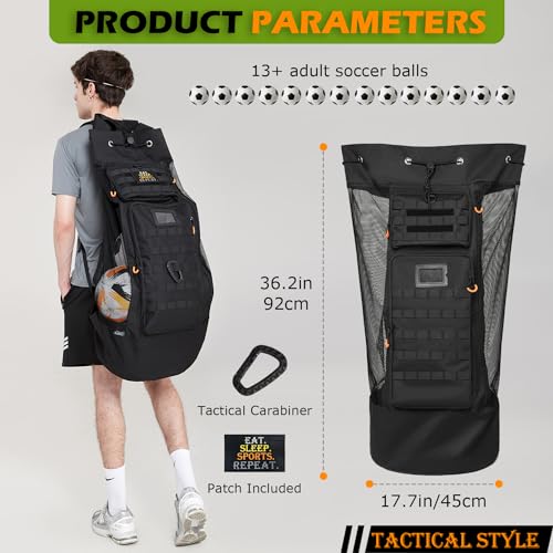 Soccer Ball Bags for Coches XL Heavy Duty Mesh Sport Ball Backpack for Basketball Volleyball Football & Equipment