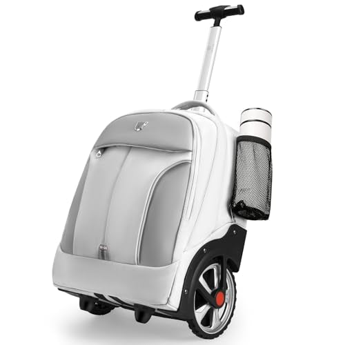 Rolling Backpack,Waterproof Backpack with Wheels for Business and Travel Commuter, Carry on Backpack with Laptop Compartment, Fit 17 Inch Laptop, Wheeled Backpack for Adults Grey - color: Grey, size: 20IN