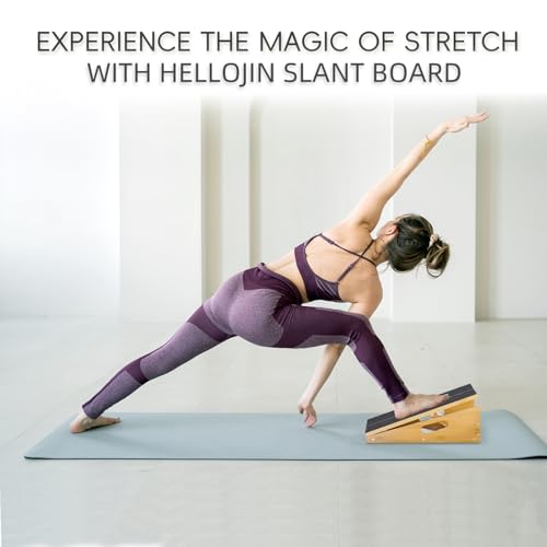 Wood Slant Board Calf Stretcher - Professional Calf Stretcher Slant Board for Physical Therapy, Incline Stretching, and Rehabilitation Exercises - Durable and Adjustable Balance Tool - color: Bamboo