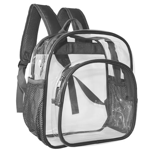 Clear Backpack Stadium Approved 12x12x6 Small Clear Backpack for Concert,Work,Festival,Security,Stadium - color: Gray