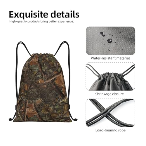 Gianlaima Camo Green Forest Drawstring Backpack Sport Gym Sack For Men Women - color: Black24