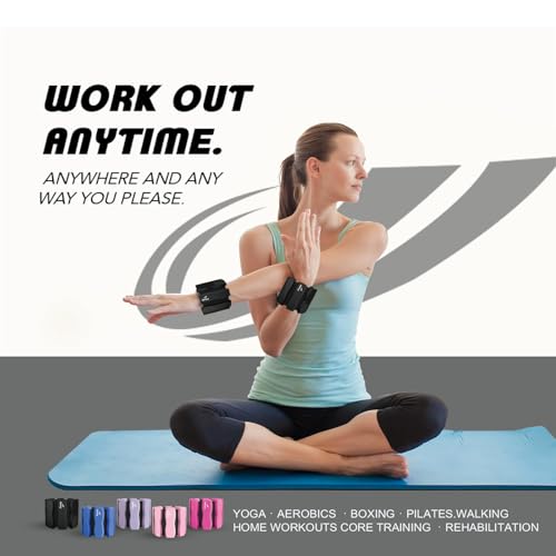 Ankle Wrist Weights for Women Men, One Pair of 2lbs/3lbs/4lbs Adjustable Arm & Leg Weights Silicone Wearable Weighted Bracelet for Pilates Yoga Walking Running Home Gym Fitness Strength Training Weight Loss Exercises Physical Therapy Dance Swimming Water