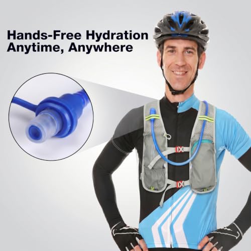 Hydration Vest Backpack with 2L Water Bladder, Lightweight Breathable Run Pack for Cycling Hiking Climbing Running - color: Black
