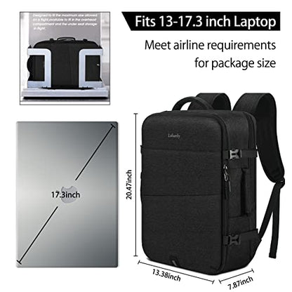 Lubardy Travel Backpack for Men Women 17 Inch Flight Approved Carry on Backpack Waterproof Large 40L Luggage Daypack Business College Weekender Overnight Laptop Backpack with 3 Packing Cubes, Black - color: Black(backpack With 3 Packing Cubes)