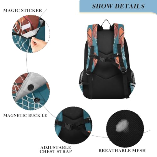 ALAZA Basketball Net Ball Backpack College Middle High School Bag Laptop Bag Casual Dayback Travel Business 17 inch