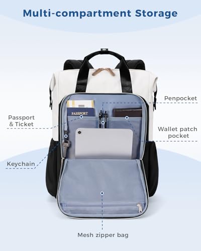 ECOHUB 17" Laptop bag for Women 25L Teacher's Laptop Backpack Work Backpack for Professional Nurse Travel Backpack,Black - color: Black