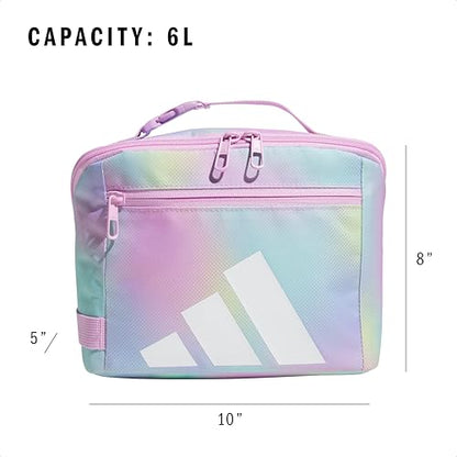 adidas Kids Affiliate Lunch Bag – Insulated Lunchbox for Girls and Boys, 6L - color: Halftone Gradient Bliss Lilac/Bliss Lilac Purple