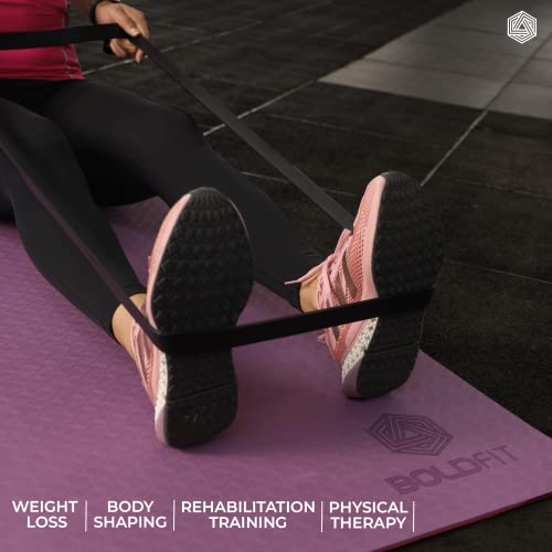 Boldfit heavy resistance band workout exercise and stretching pull up bands home exercise bands for gym men women resistance bands bands - style: Red Black Purple - (Heavy)