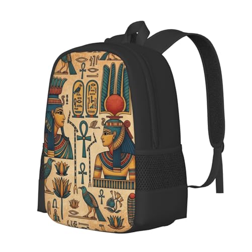 Slim Anti Theft Laptop Backpack Egyptian Murals, Large Volume Travel Daypack Durable Polyester Carry Bag for Office Business Outdoor Trekking - color: Design (1323)