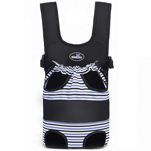 Wakytu Dog Front Carrier Backpacks for Small Dogs, Legs Out Pet Carrier Sling Backpack with Adjustable Padded Ventilated Shoulder Straps, Easy-Fit for Traveling Hiking Camping,Medium - color: 1.0 Black, size: Medium