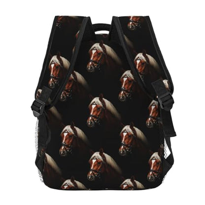 Stylish Travel Backpack Horse Black, Commuter Daypack with Laptop Compartment for Work, Trips and Gym - color: Pattern (270)