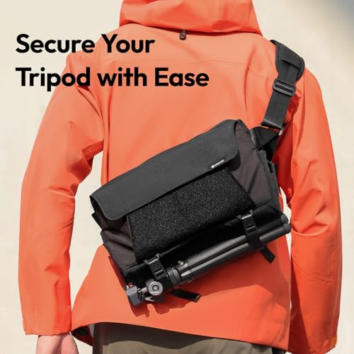 ULANZI BP11 8L Camera Sling Bag with Tripod Holder, Lightweight Splash-Proof Anti-Theft Crossbody for DSLR, Mirrorless, Lens & Laptop,Customizable Front Patch Pocket for Travel, Hiking, Everyday Carry - size: 8L