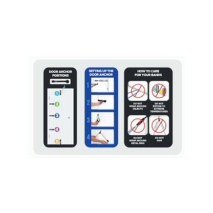 Bodylastics Patented Basic Series Resistance Band Set - Resistance Bands with Snap Reduction Tech, 2 Handles, 2 Ankle Straps, 1 Door Anchor & 1 Carry Bag - color: Workout Guide Poster