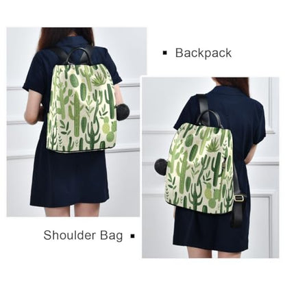 ALAZA Green Plants Cactus Trips Hiking Camping Rucksack Pack for Women - color: multicolor 21