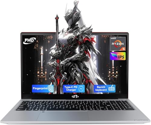 NIMO 15.6" Laptop: Power & Reliability for Student & Office, AMD Ryzen 5 (Up to 3.7GHz), 32GB RAM 1TB SSD, Fast 65W Type-C Charging, Fingerprint, Backlit KB, 2-Year Warranty for Peace of Mind