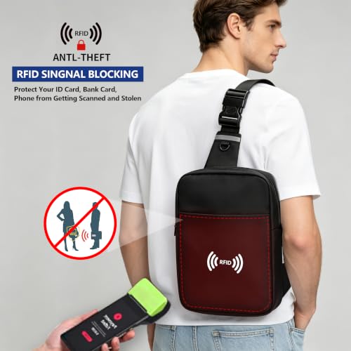OSOCE Sling Bag, RFID Anti-Theft Lightweight - color: Black - Standard, size: X-Large