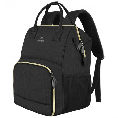MATEIN Lunch Backpack for Men Women, 17 Inch Large Insulated Cooler Backpack, Water Resistant Lunch Box Back Pack Travel Laptop for Men Teacher Work Picnic College Nurse, Black - color: Deep Black, size: 17 Inch