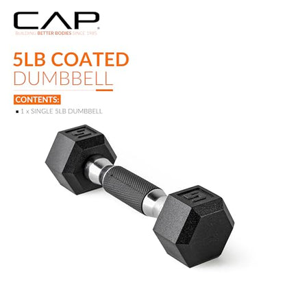 CAP Barbell Coated Dumbbell Weight | Multiple Options Pairs & Sets - size: 15 lb - Pair, style: 12-Sided - Black Handle