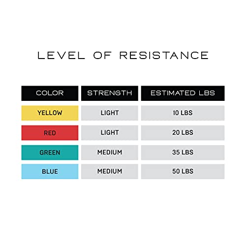 NonZero Gravity 100% Latex-Free Organic Rubber Power Resistance Bands | Compact Durable Hypoallergenic Bands for Strength Training & Workouts | 11 Levels (10 to 140 Lbs) - color: SET4 Mixed 4-Band