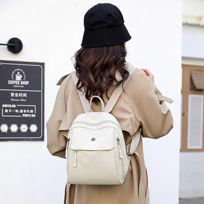 Backpack for Women Ladies Casual Daypack Light Weight Small Backpack Purses Daily Backpack Creamy white - color: Creamy White
