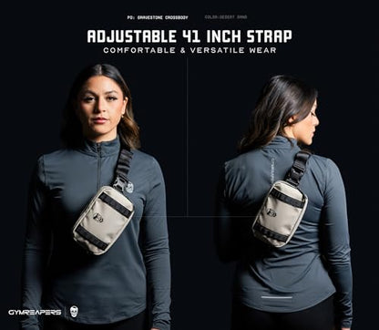 Gymreapers Travel Small Crossbody Bags for Men & Women with Hidden Pocket - Waterproof Crosssbody Fanny Pack for Men with Adjustable Shoulder Sling Belt for Traveling, Running & Hiking (Desert Sand) - color: Desert Sand