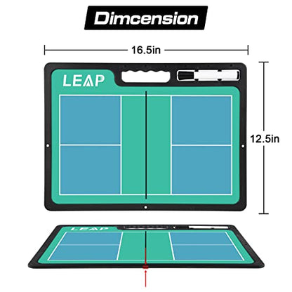 LEAP Coach Board Premium Tactical Clipboard Two Sides with Full & Half Court Dry Erase Marker Board for Basketball, Baseball, Soccer, Football, Hockey - color: Badminton / Pickelball