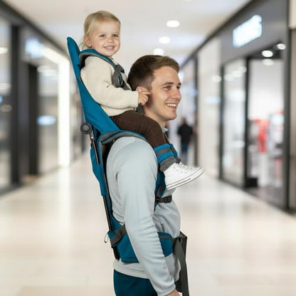 WIPHA Hiking Backpack Carrier, Lightweight Toddler Shoulder Carrier with Sun Shade, Foldable Frame, Breathable Mesh Backrest, Toddler Hiking Backpack for Kids 6 Months to 2 Years Old - color: Antelope-I-Blue