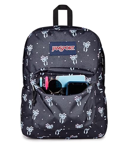 JanSport SuperBreak One Backpack - Durable, Lightweight Bag with 1 Main Compartment, Front Utility Pocket with Built-in Organizer, Premium Backpack, Pastel Petals - color: Pastel Petals Black/Blue/Pink/Green