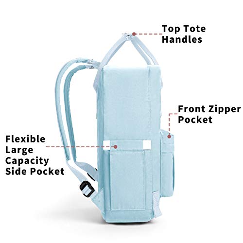 KALIDI Casual Laptop Backpack 15 Inches Classic Camping Rucksack Travel Outdoor Square Daypack College Hiking Gym Bag, Sky Blue - color: Sky Blue