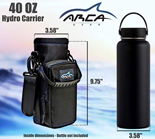Arca Gear 40 oz Hydro Carrier - Insulated Water Bottle Sling w/Carry Handle, Shoulder Strap, Wallet and Two Pouches - The Perfect Flask Accessory - Lagoon Blue - color: Lagoon Blue