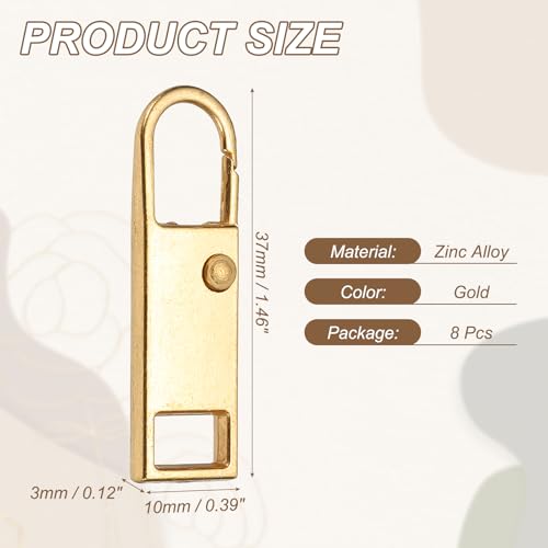 uxcell 8Pcs Zipper Pull Replacement, Metal Zipper Handle Mend Fixer Tab Repair for Luggage Suitcase Backpack Jacket Bags Boots Coat Handbags, Gold Medium - color: Gold, size: Medium